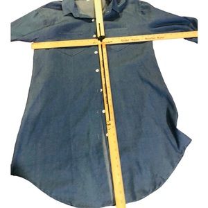 lightweight denim blue button up shirt or dress with belt